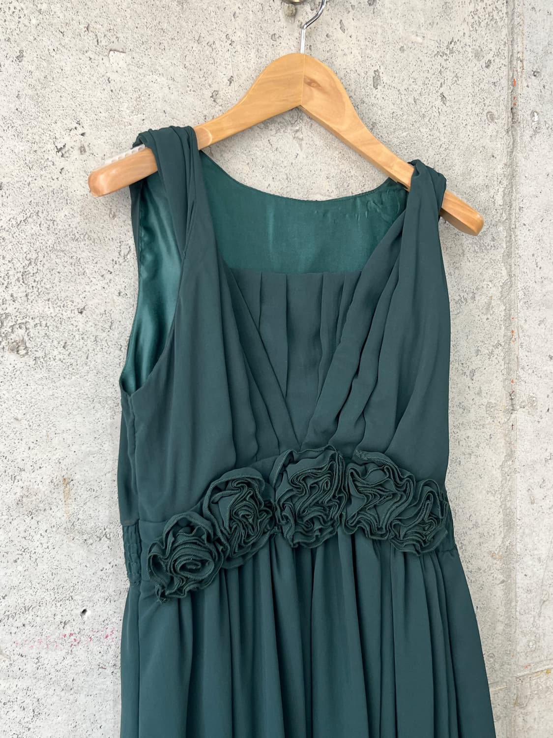 Ichioku 로즈 쉬폰 드레스 그린 상품이미지7