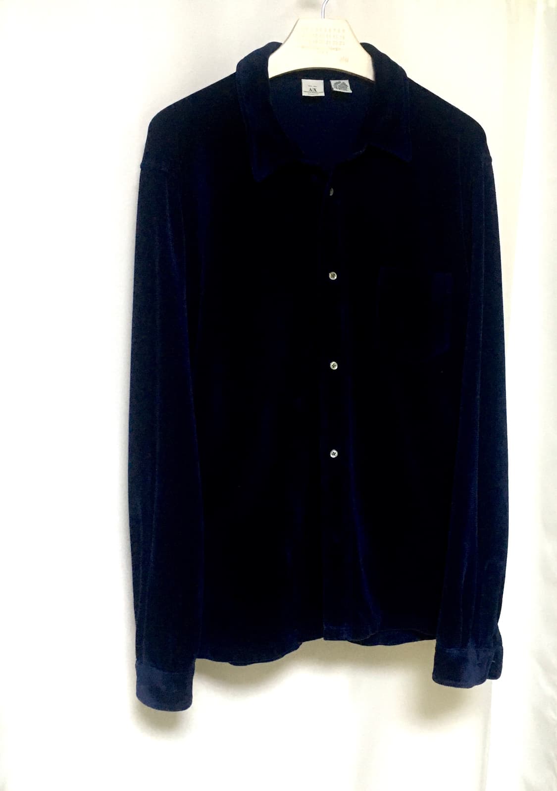 알마니 와이드 벨벳크랙 셔츠 상품이미지1