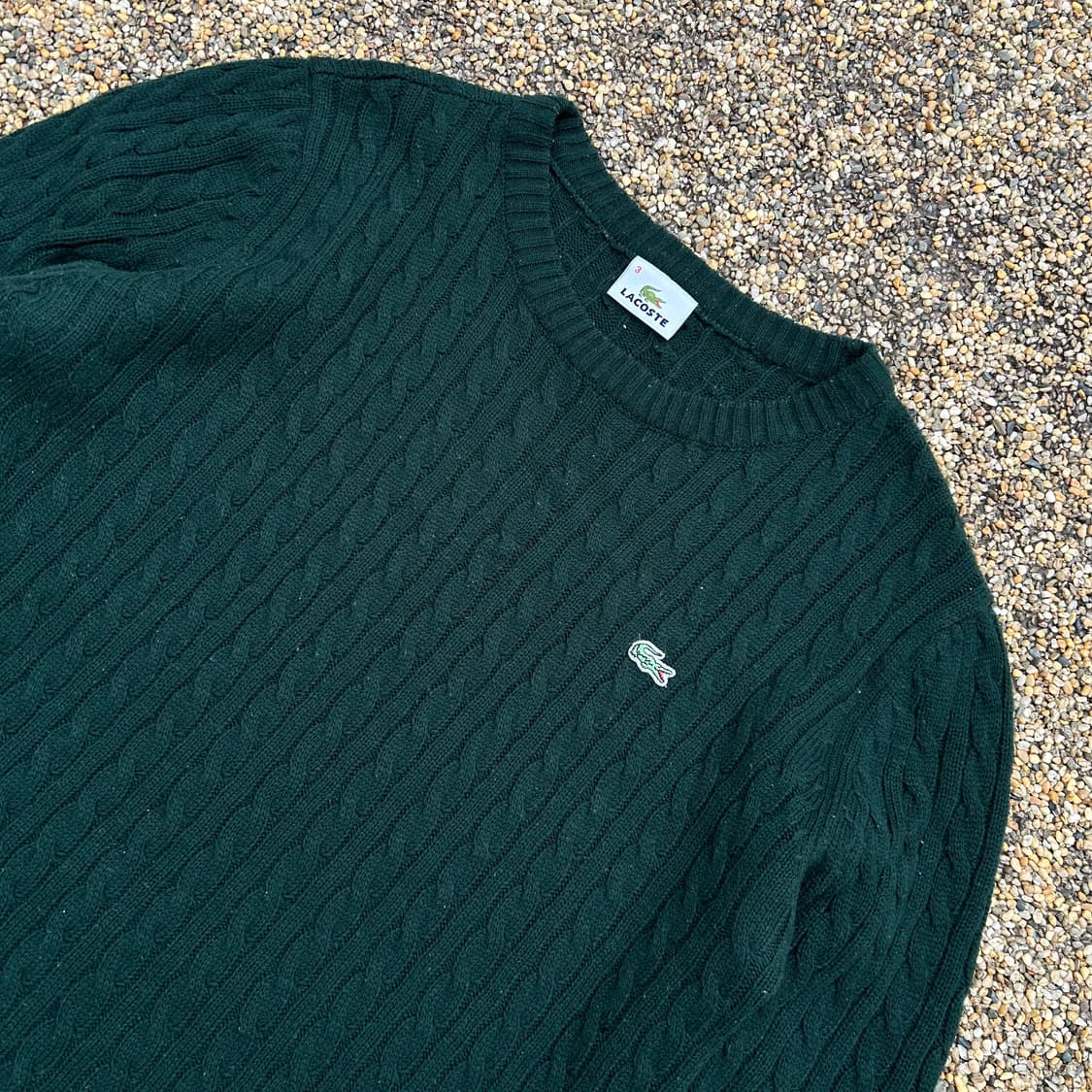 라코스테 그린 크루넥 케이블 니트 상품이미지2