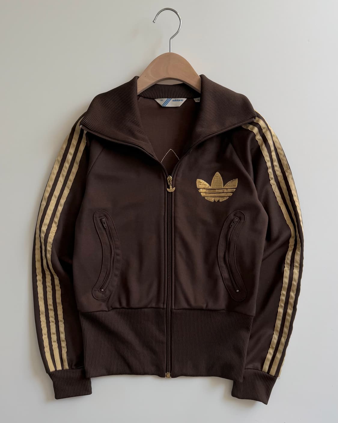 Adidas 아디다스 브라운컬러 스팽글 글리터 우먼 트랙탑 상품이미지5