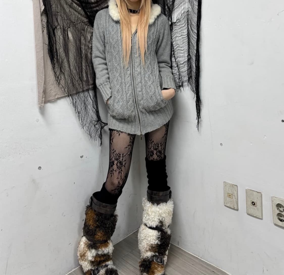 그레이 퍼후드집업 상품이미지3