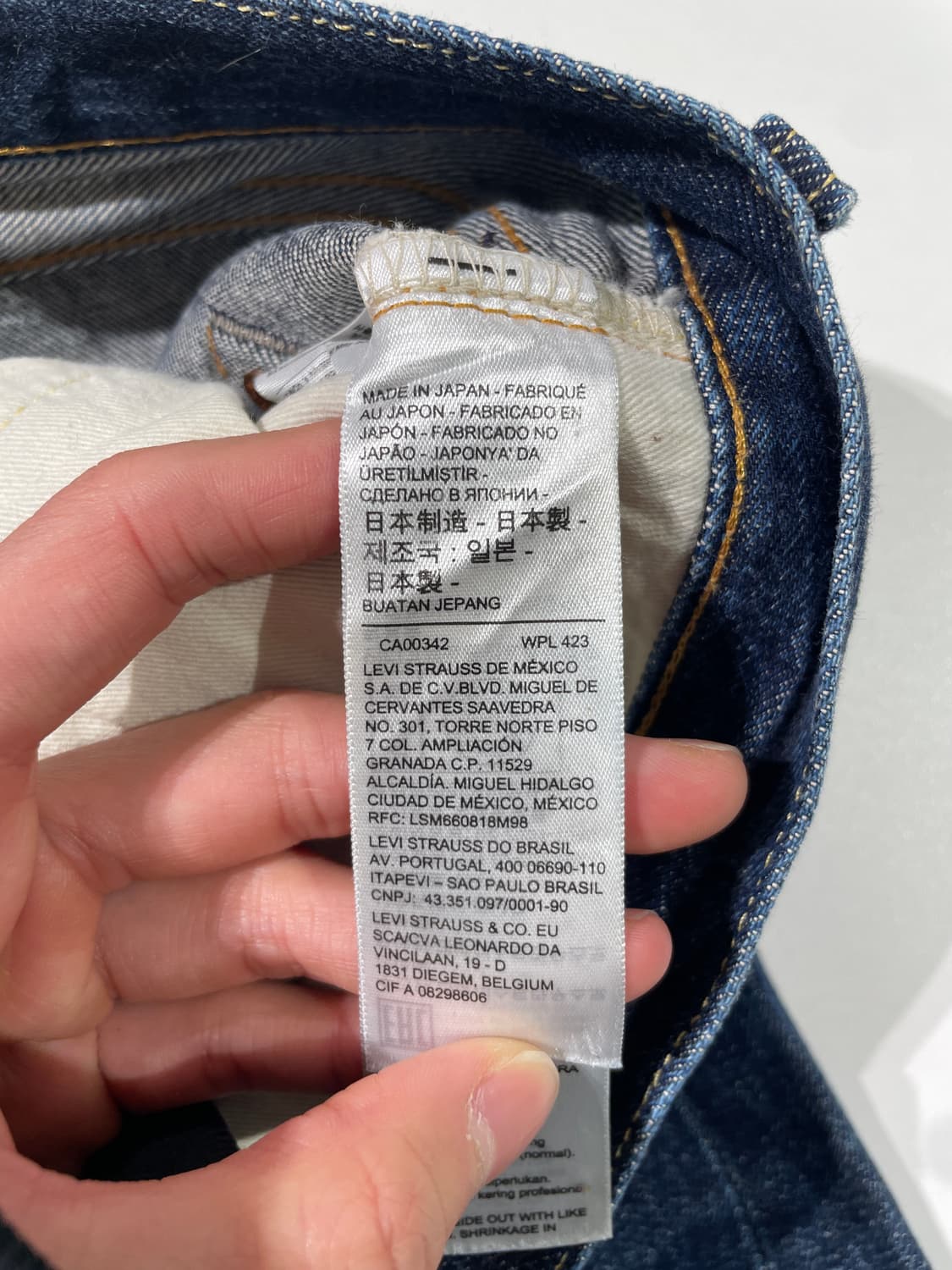 리바이스 501XX 진청 빅E 셀비지 버튼 플라이 워싱 데님 팬츠 상품이미지9