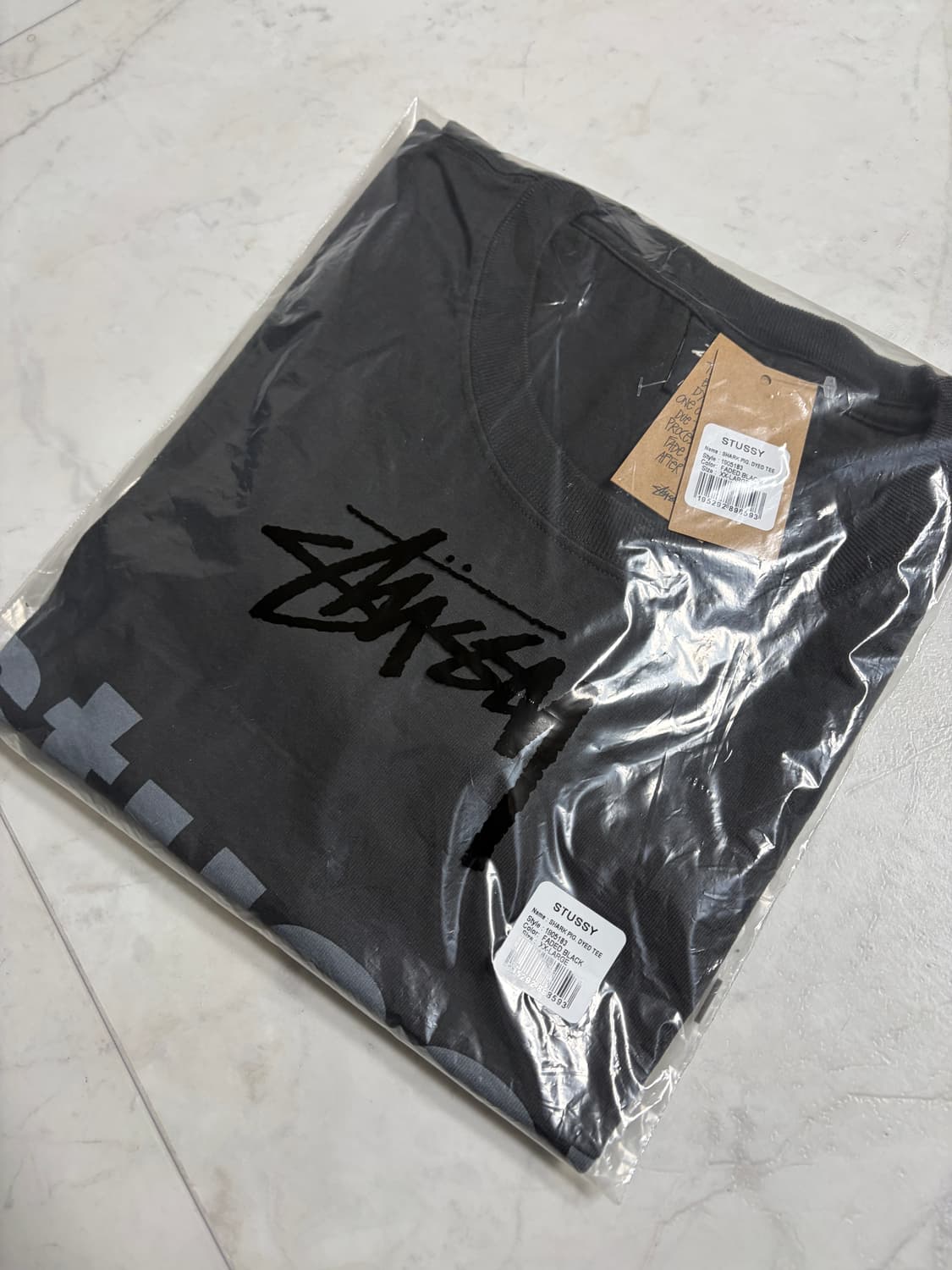 스투시 샤크 피그먼트 다이드 티셔츠 페이디드 블랙 상품이미지3