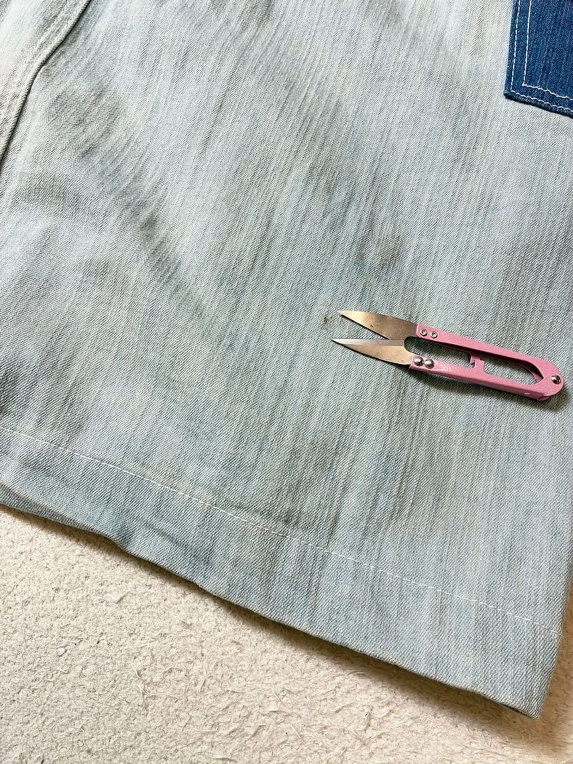 Selected 피그먼트 데님 패치 워크 코트 PN7207 상품이미지7