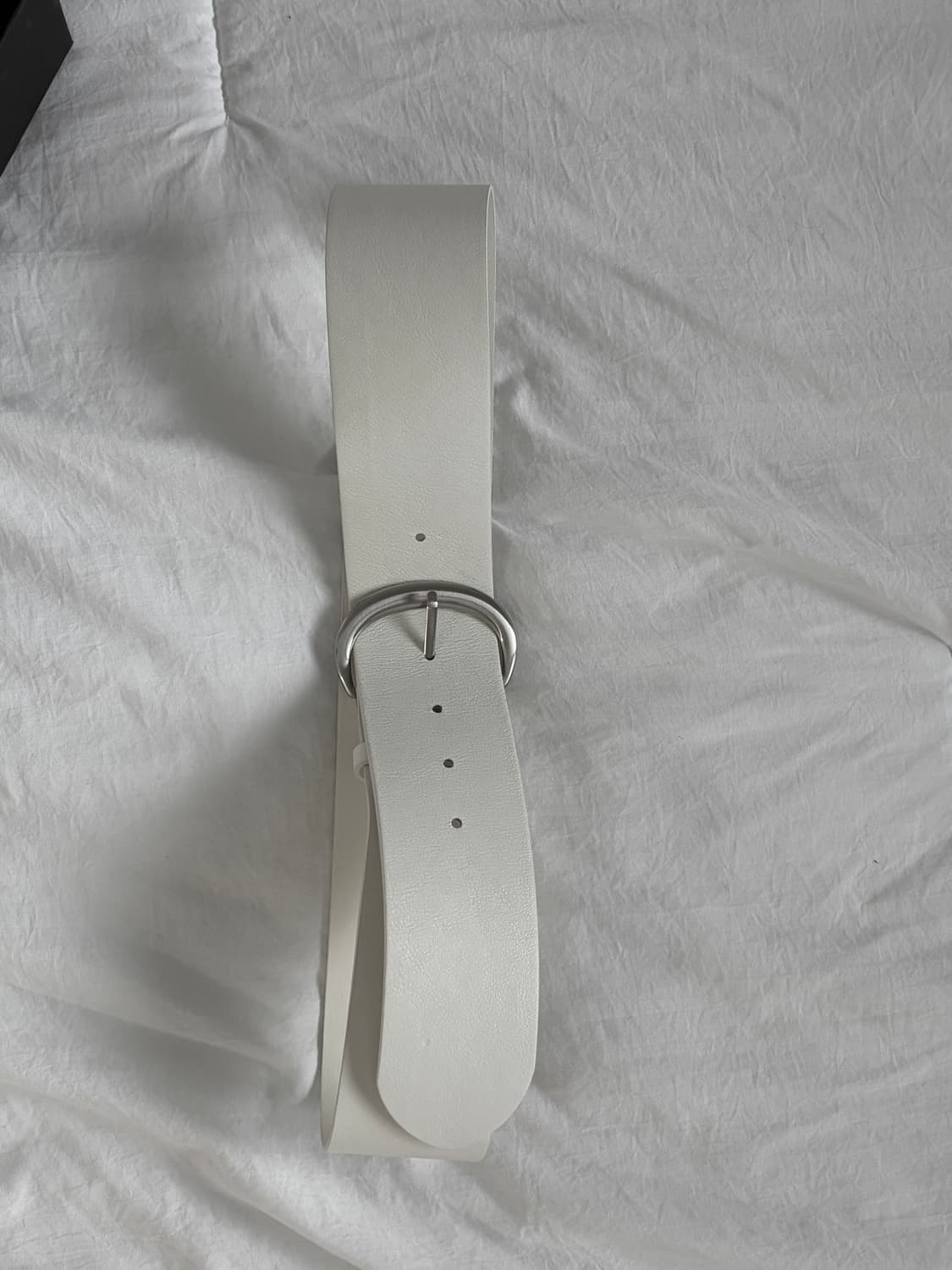 CERRIC COW SKIN WIDE BELT WHITE 상품이미지7