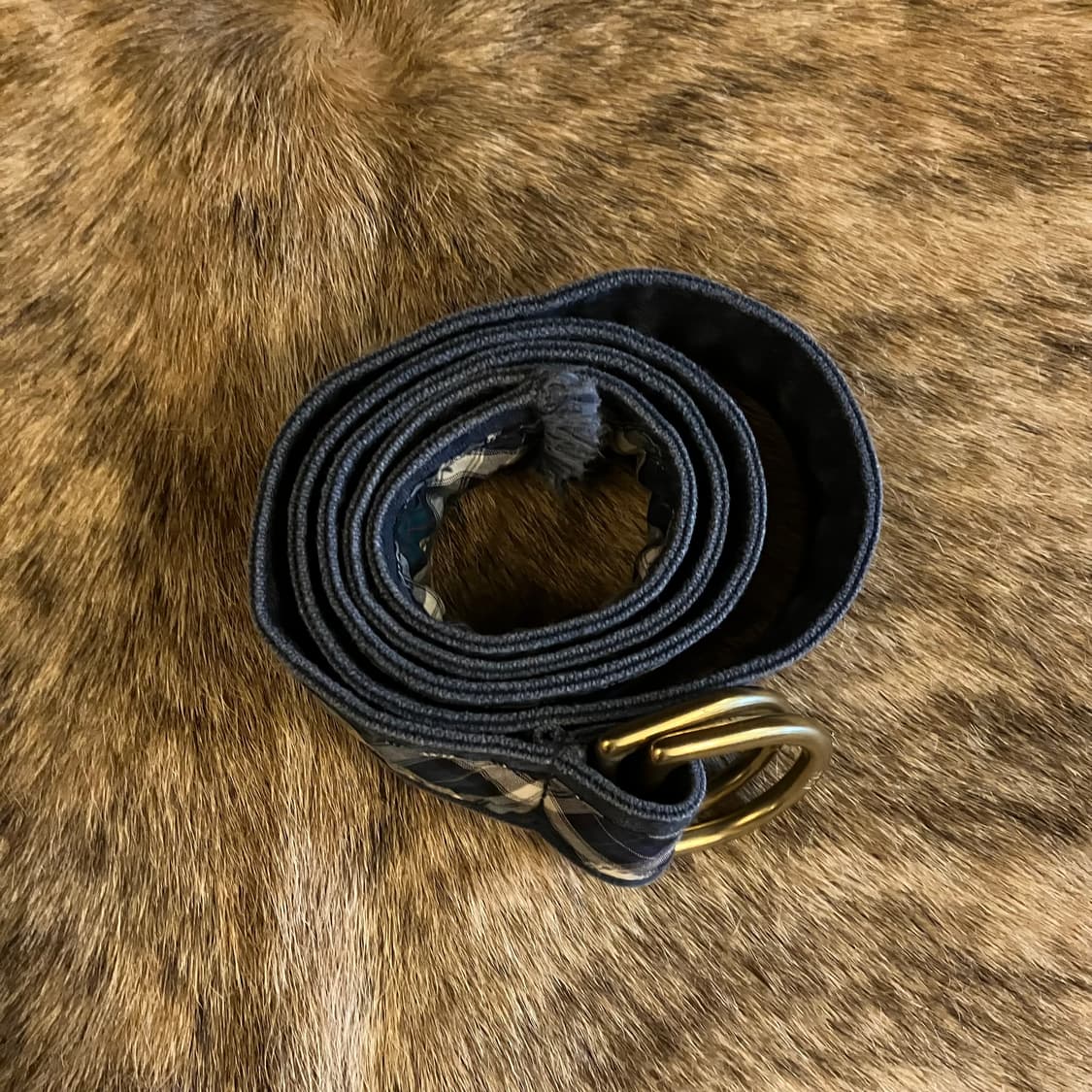 폴로 랄프로렌 코튼 체크 D링 벨트 32-36 상품이미지4