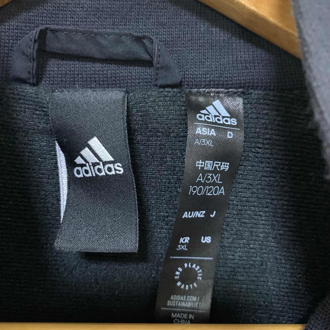 아디다스 빈티지 네이비/블랙 바람막이 자켓 점퍼 남녀공용 XL 상품이미지8