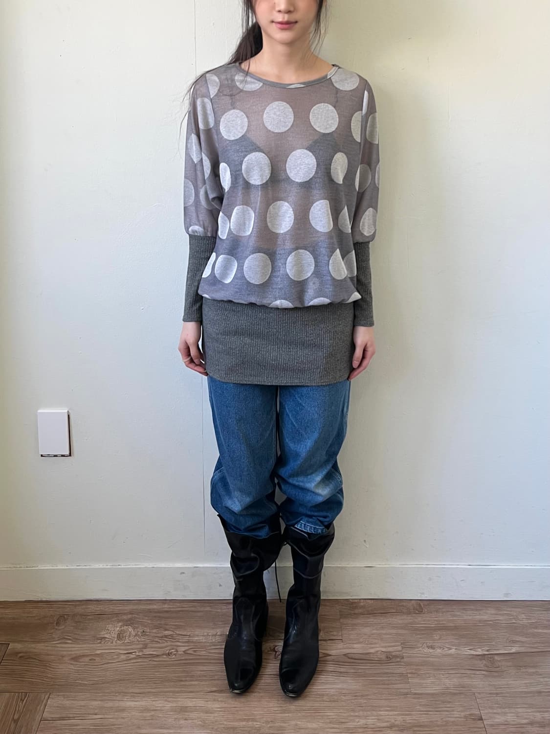 Silent Worth 도트 시스루 스웨터 상품이미지9