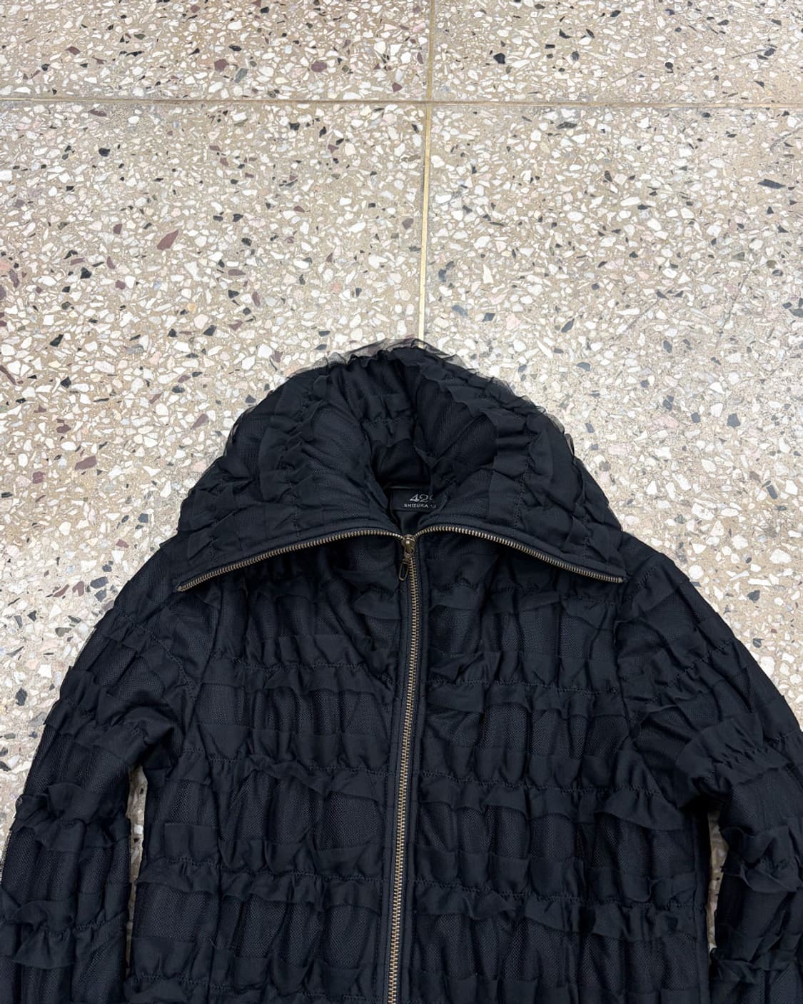 빈티지 레이스 트리밍 하이넥 자켓 상품이미지4