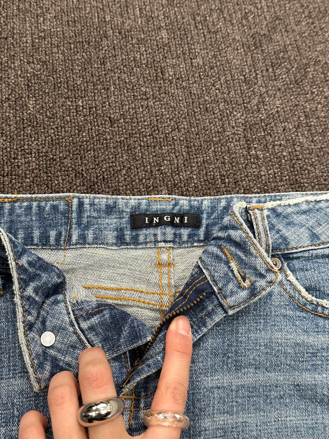 OS)INGNI vintage 데님 트임 미니 스커트 상품이미지3