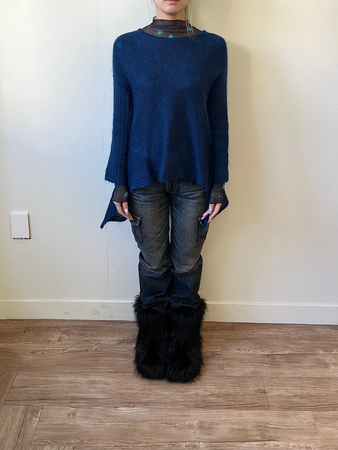 MICHEL KLEIN 시스루 드레스 스웨터  상품이미지7