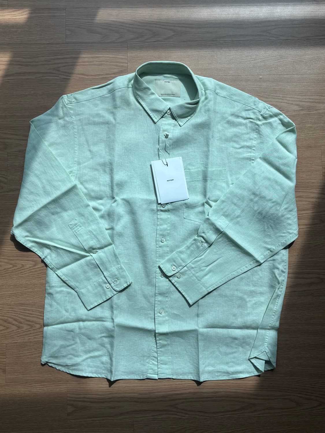 [새상품] 포터리 린넨 컴포트 셔츠 라이트 그린 상품이미지3
