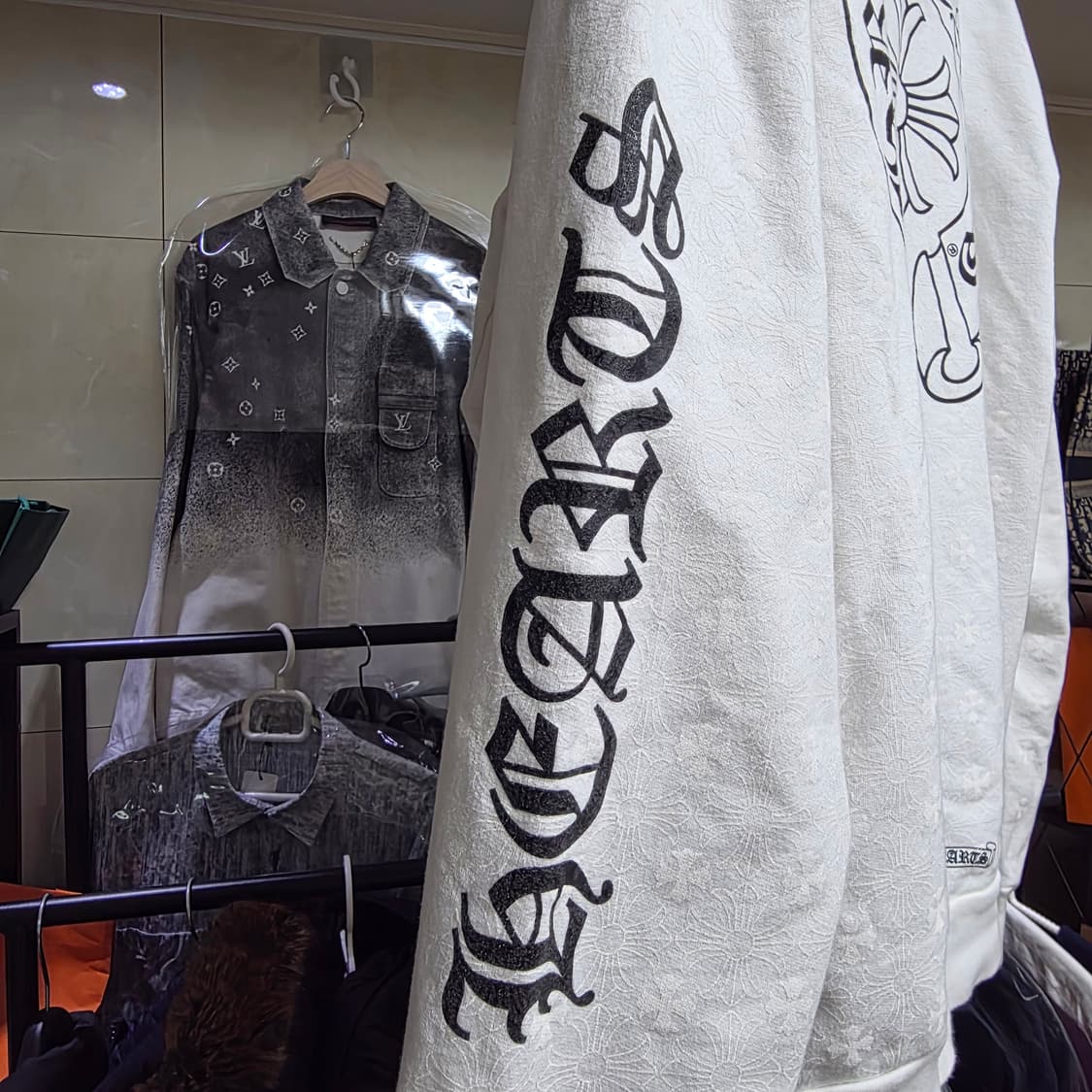 {클로젯}[국내 유일 매물]크롬하츠 버티컬 플러스크로스  올오버 후드집업 상품이미지6