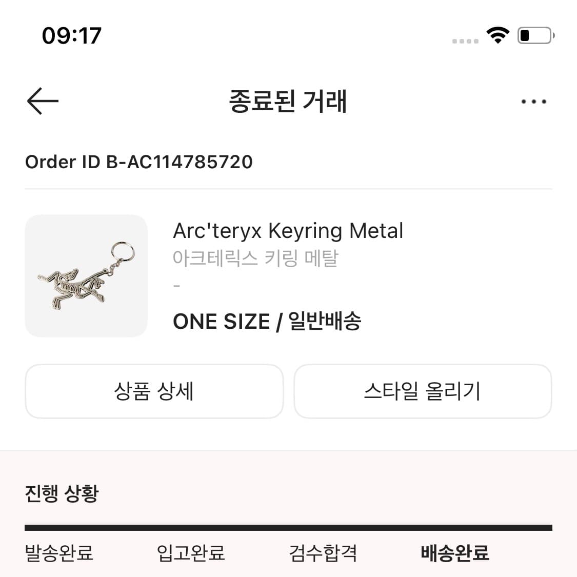 상태 A+     아크테릭스 키링 판매 상품이미지3