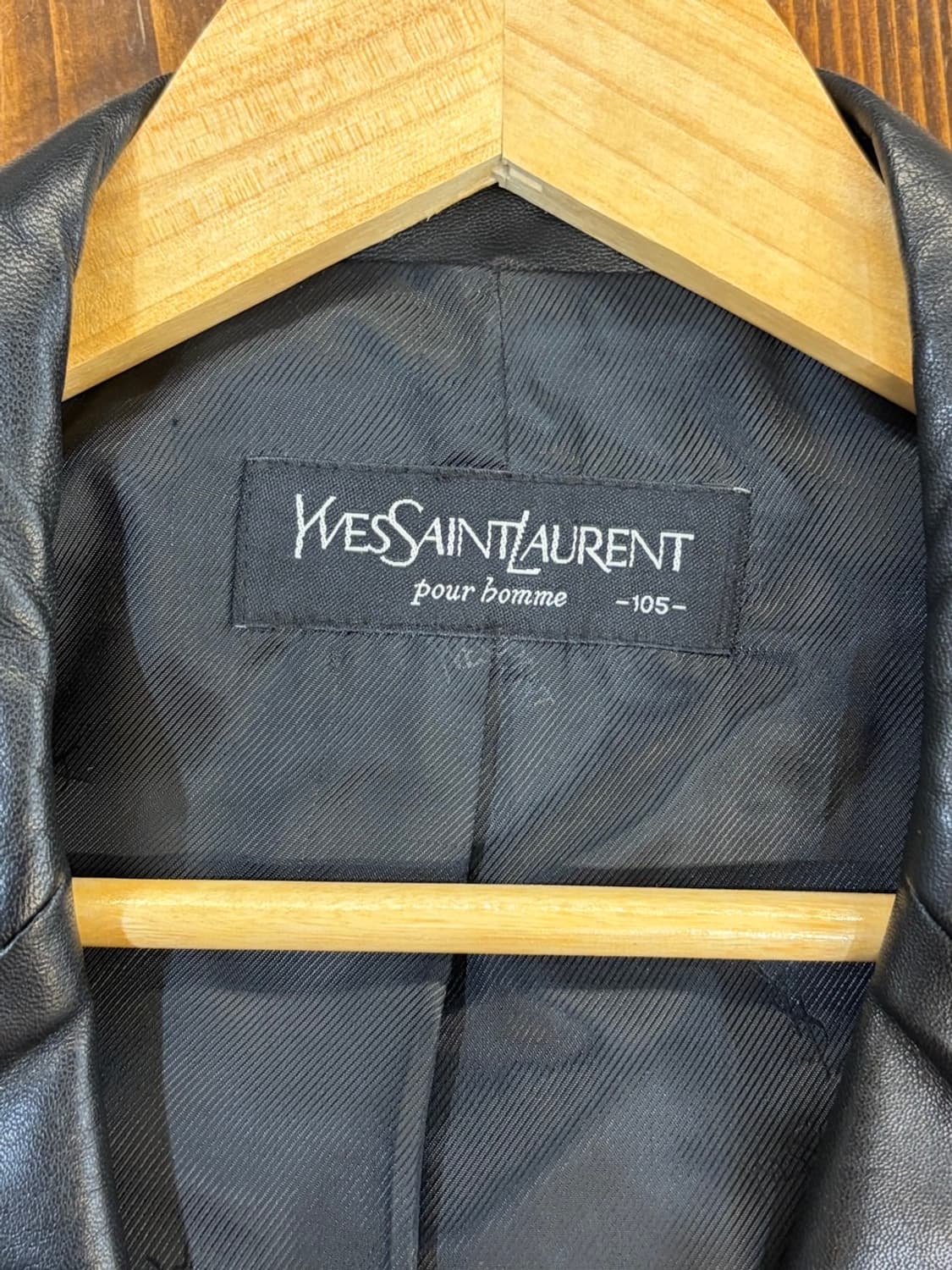 (105) 입생로랑 3버튼 양가죽 빈티지 자켓 38.9  상품이미지5