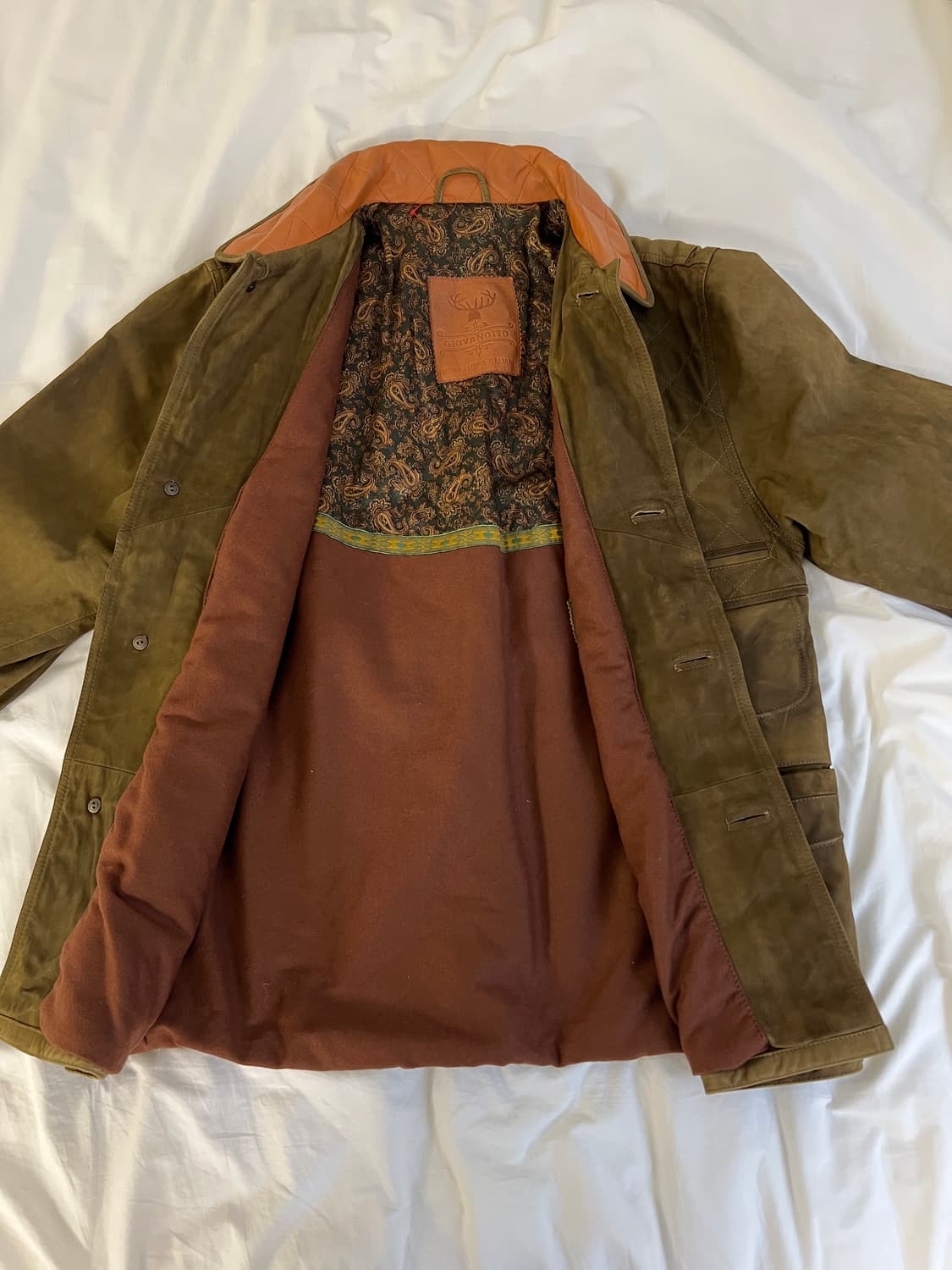 빈티지 이탈리안 레더 워크 자켓(올리브 브라운) 상품이미지5