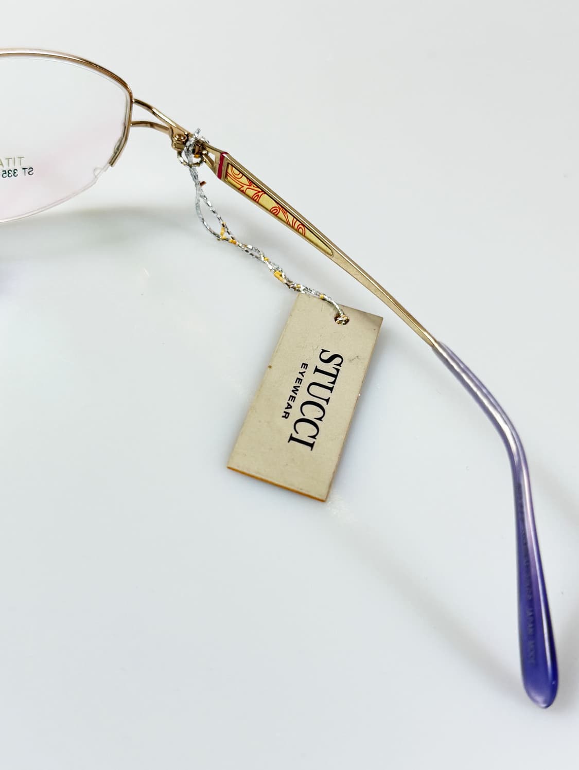 90s STUCCI 골드 티타늄 오벌 반무테 빈티지 안경 상품이미지7