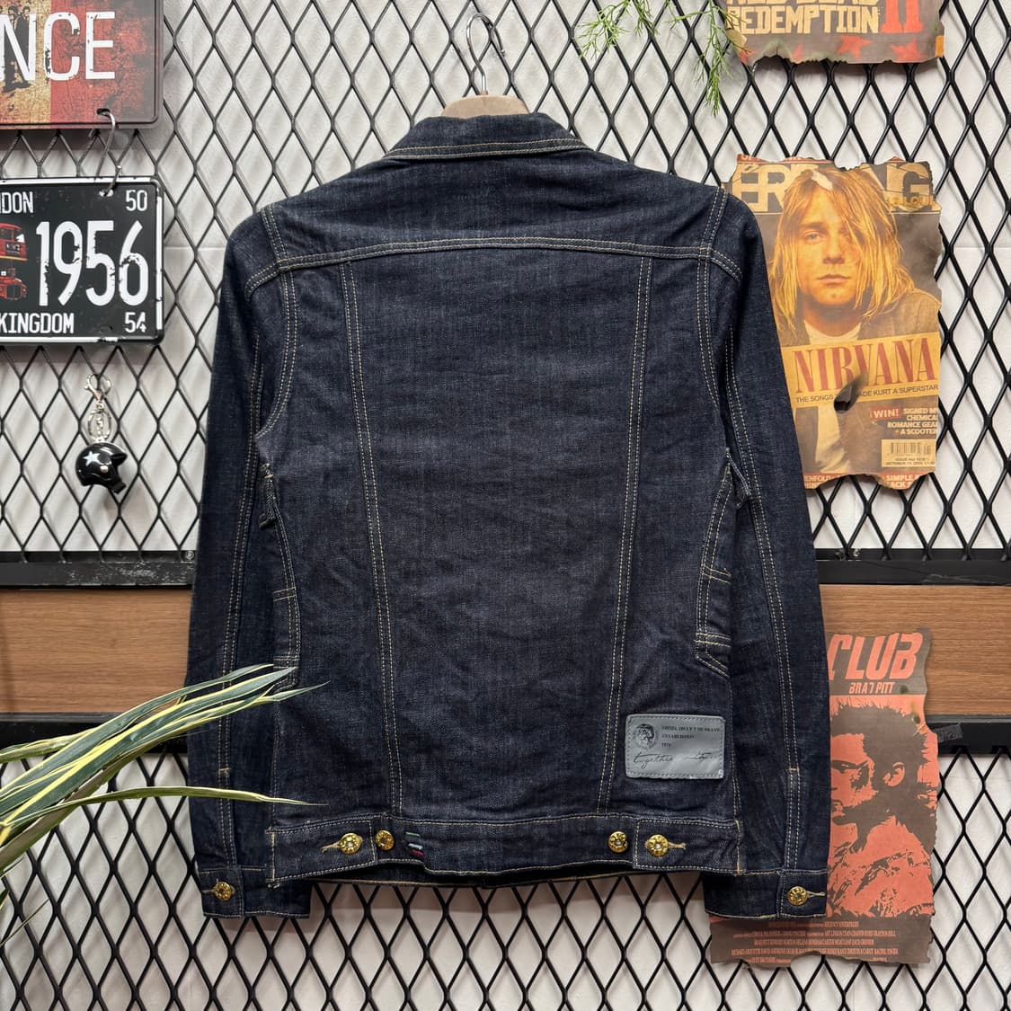 디젤 생지 데님 트러커자켓 후면 레더 패치 포인트 인디고 빈티지 상품이미지2