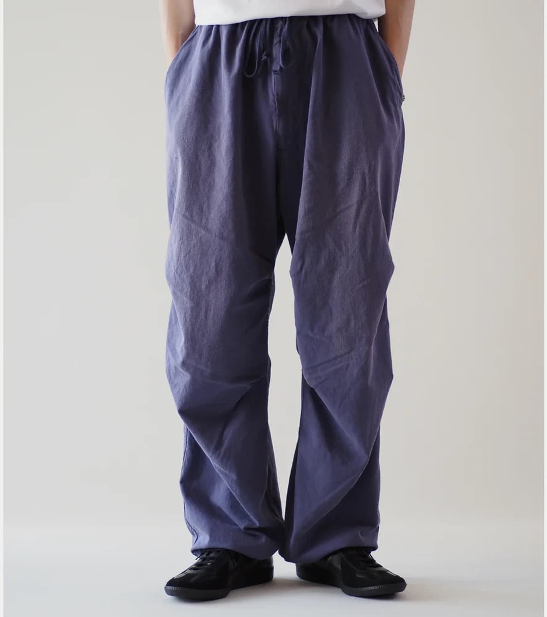 [2] 코모리 / 24SS 코튼드릴 니턱팬츠 / 페이드블루 상품이미지1