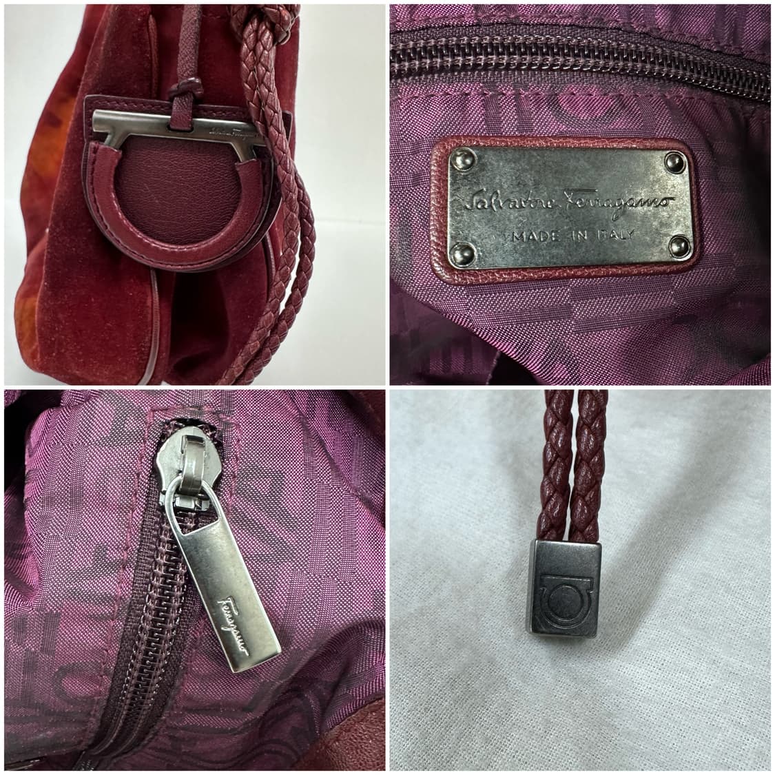 살바토레 페라가모 버건디 가죽 토트백 가방 상품이미지9