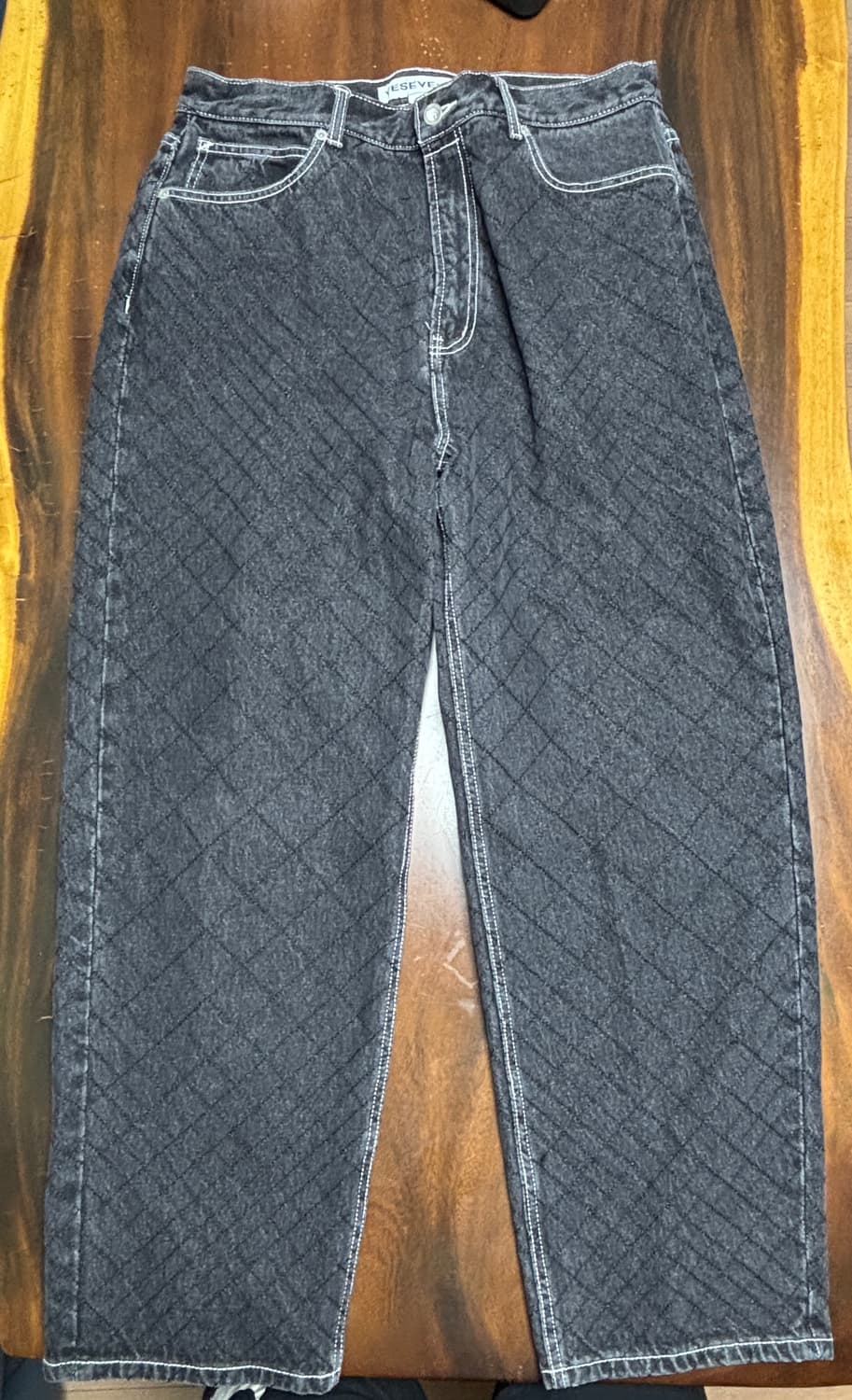 예스아이씨 그물망패턴? 데님바지 상품이미지1