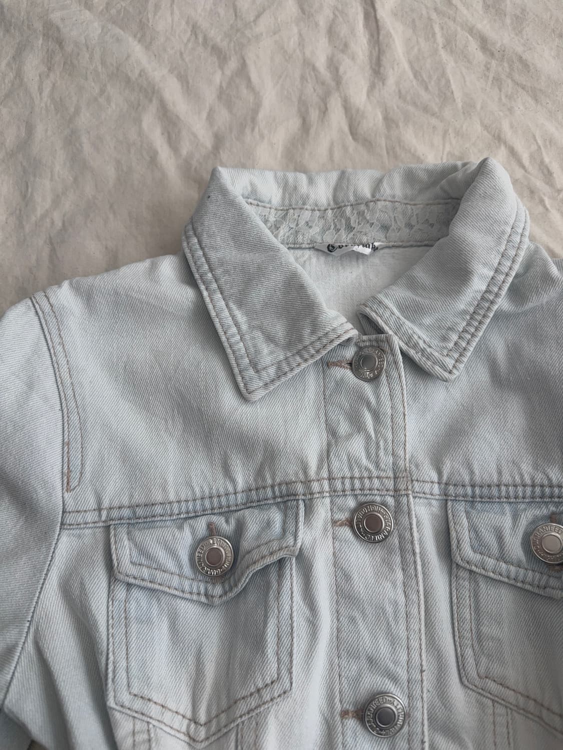 러블리 페어리 라이트 데님 크롭 자켓 상품이미지2