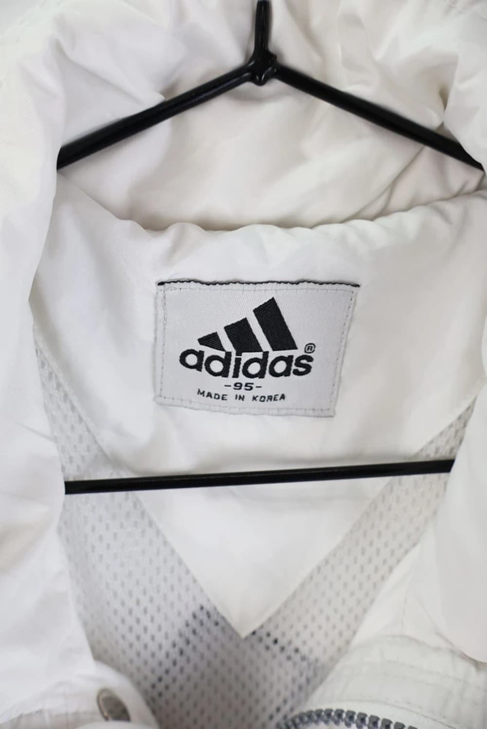 90's 아디다스 올드스쿨 백로고 화이트 바람막이 상품이미지6