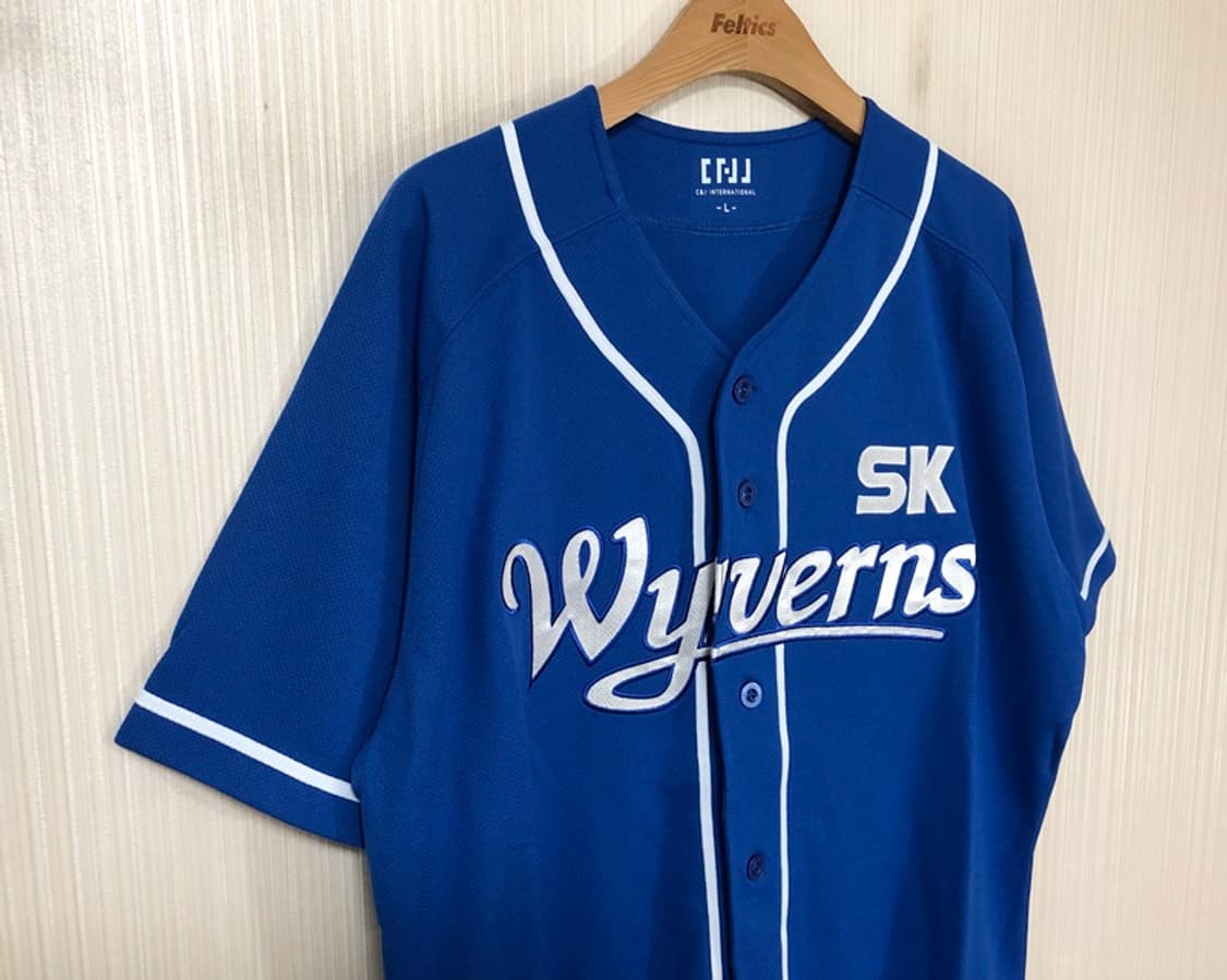 KBO SK와이번스 20시즌 로얄블루 올드 레트로유니폼/져지 L 상품이미지5