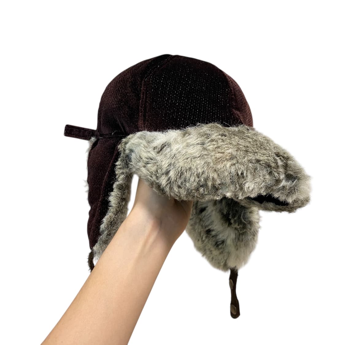 Brown velvet fur trooper hat 상품이미지5