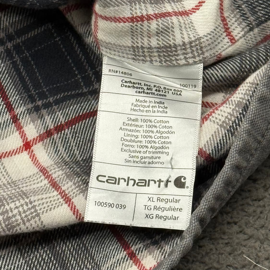[정품/XL] 칼하트 그레이 헤비 오버 셔츠 c1 상품이미지6