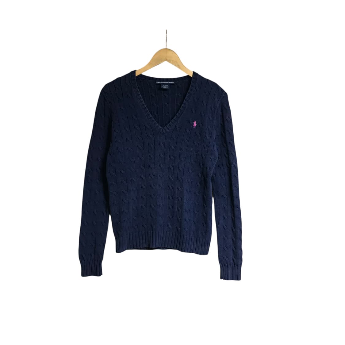 폴로 네이비 브이넥 여성 니트 상품이미지2
