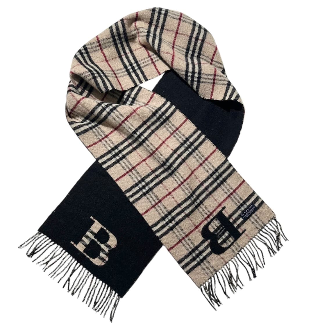 버버리 메리노울 캐시미어 B로고 리버시블 노바체크 머플러 목도리 상품이미지2