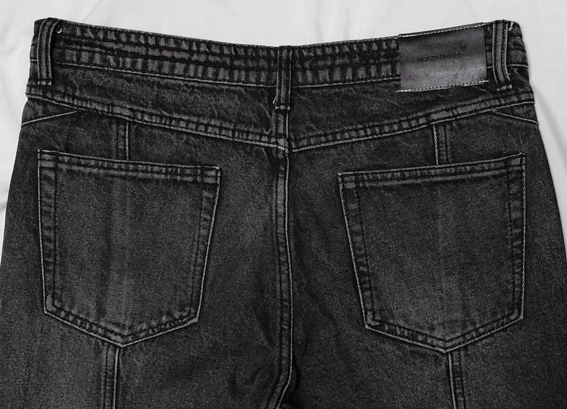 [48] 메종 미네드 센터 프레스 스냅 슬릿 데님 (흑청) 상품이미지7