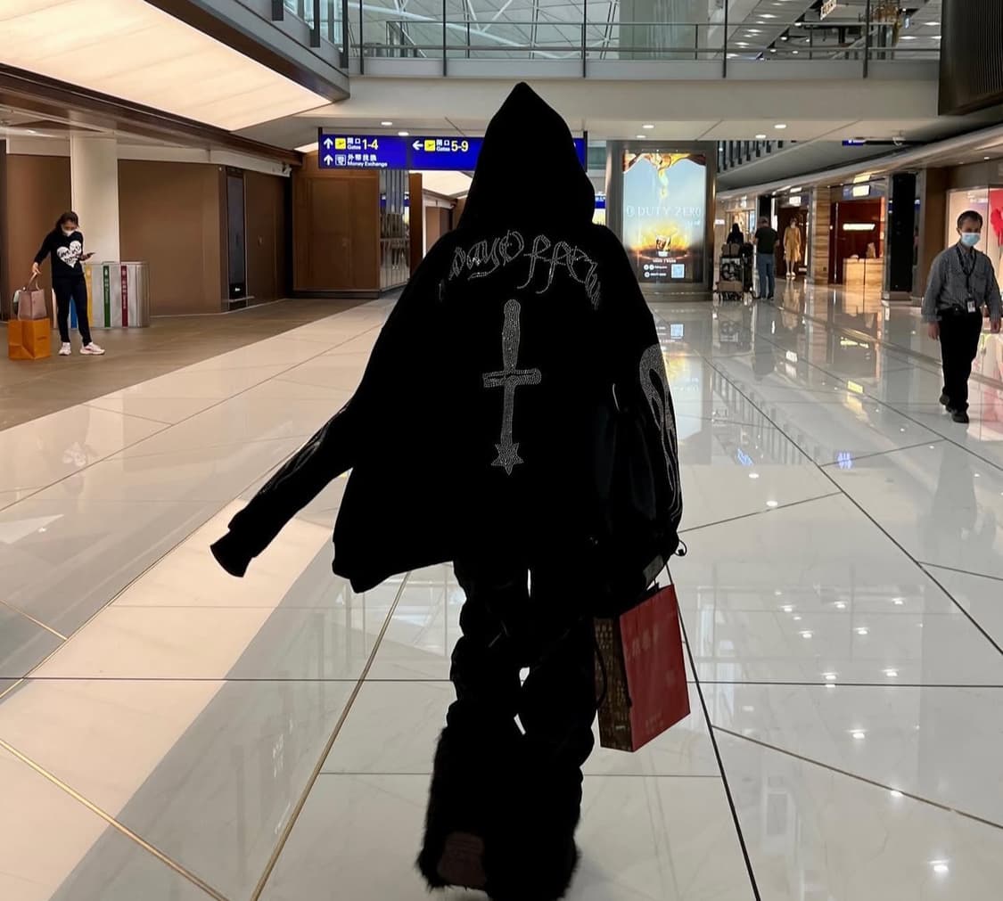 선데이오프클럽 아이즈 라인스톤 블랙 후드집업 XL 상품이미지6