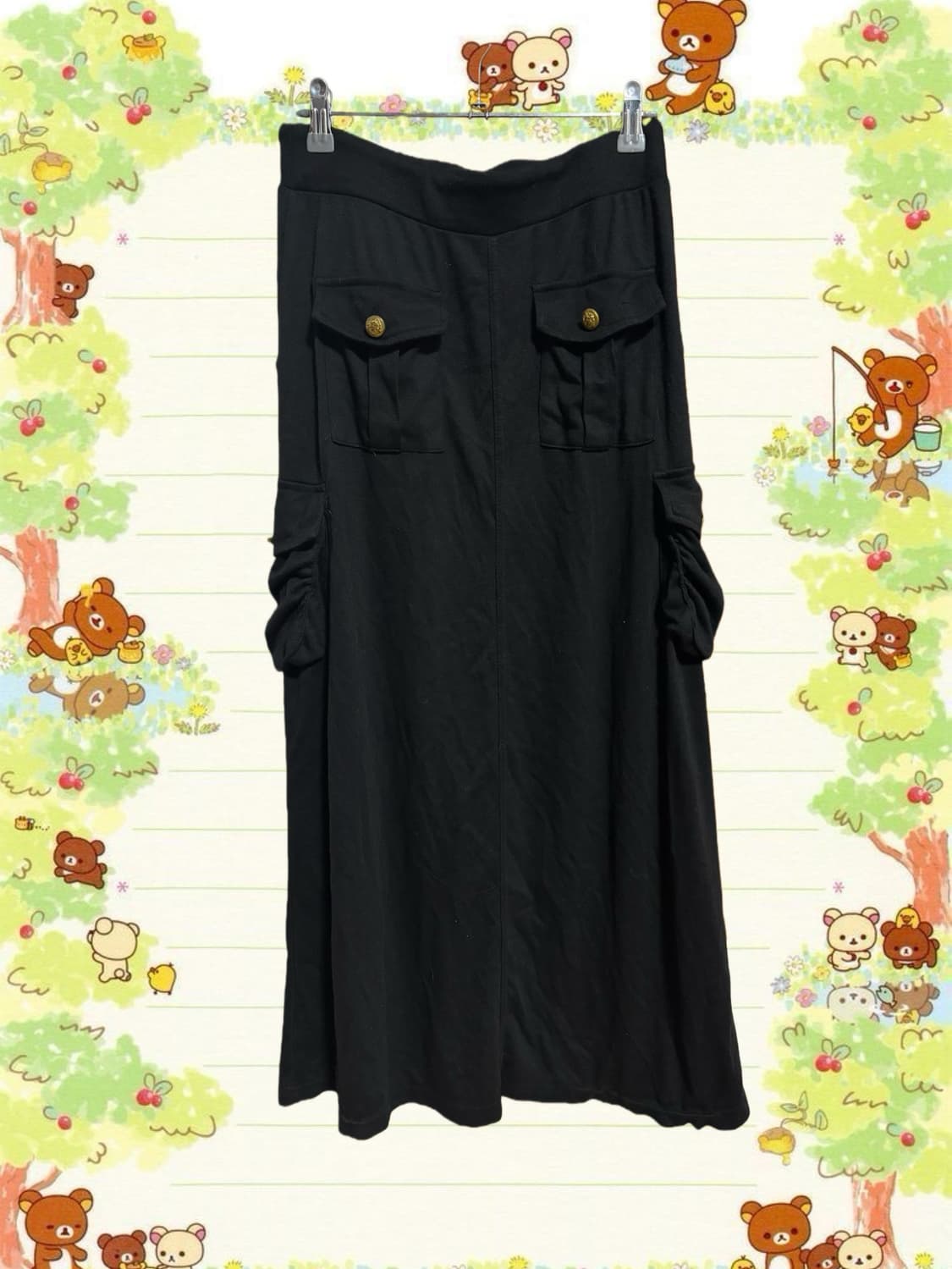 빈티지 카고 셔링 롱스커트 상품이미지2