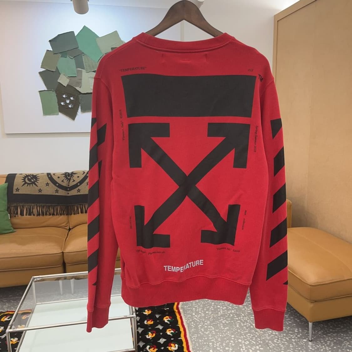 오프화이트 올드스쿨 모나리자 프린팅 맨투맨 XXS C06580 상품이미지4