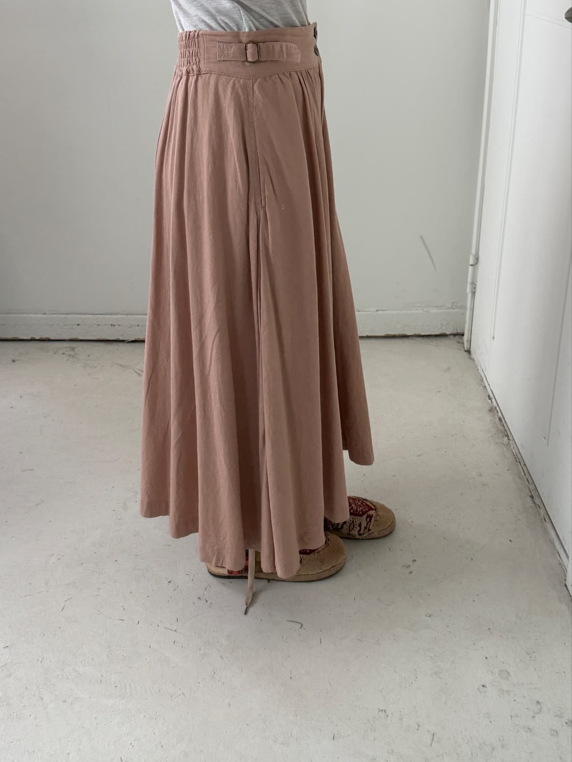 일본빈티지 하구미 베이비핑크 롱스커트 상품이미지1