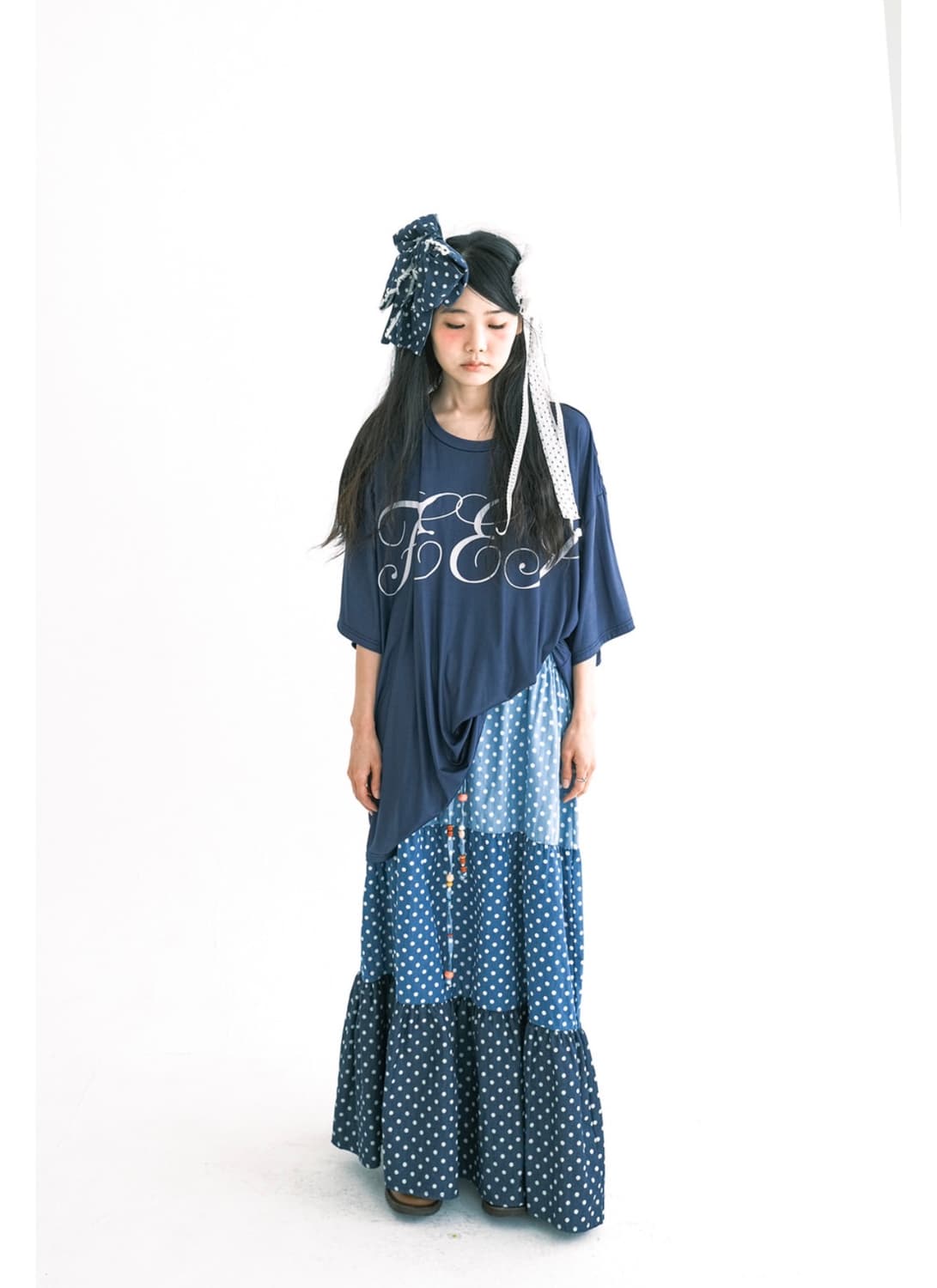 샵페어리 dot denim tiered skirt (denim) 상품이미지2