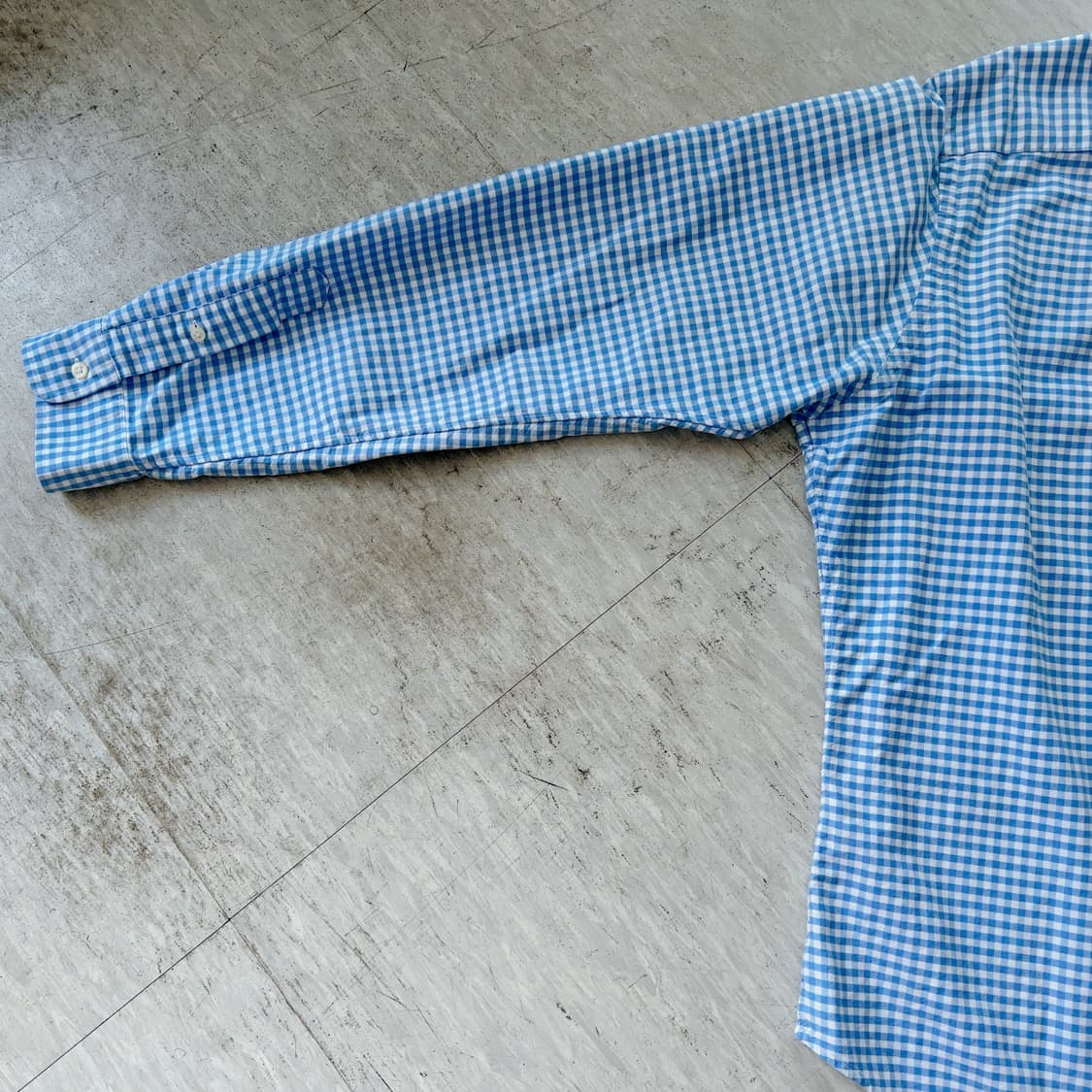 90s 폴로 랄프로렌 블루 체크 셔츠 커스텀핏 XXL  상품이미지8