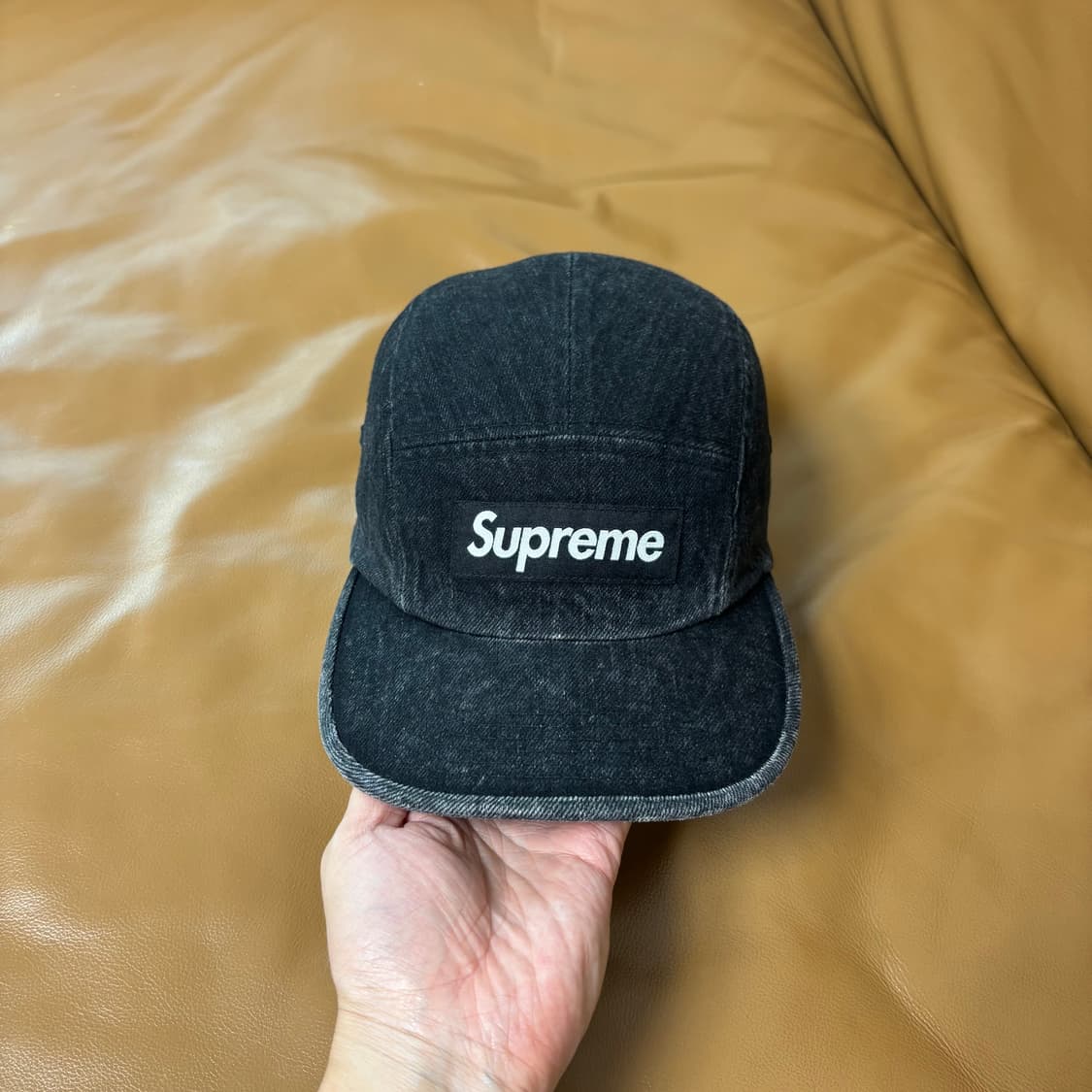 Supreme 슈프림 워시드 데님 블랙 캠프캡 모자 Denim Black 상품이미지2