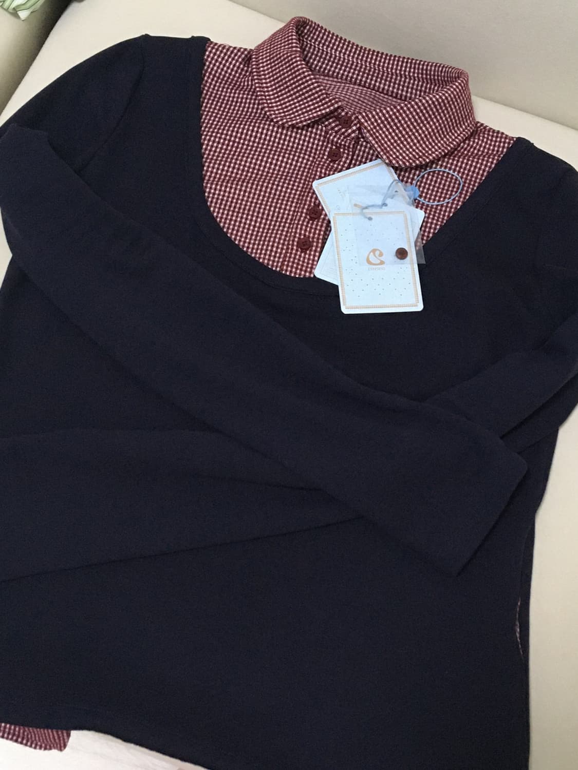 코이세이오 REVERSIBLE COLLAR LONGSLEEVES NAVY 상품이미지6