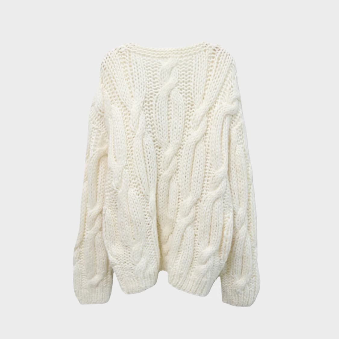 FLAIR 히메갸루 울 혼방 꽈배기 가디건 63057 상품이미지2