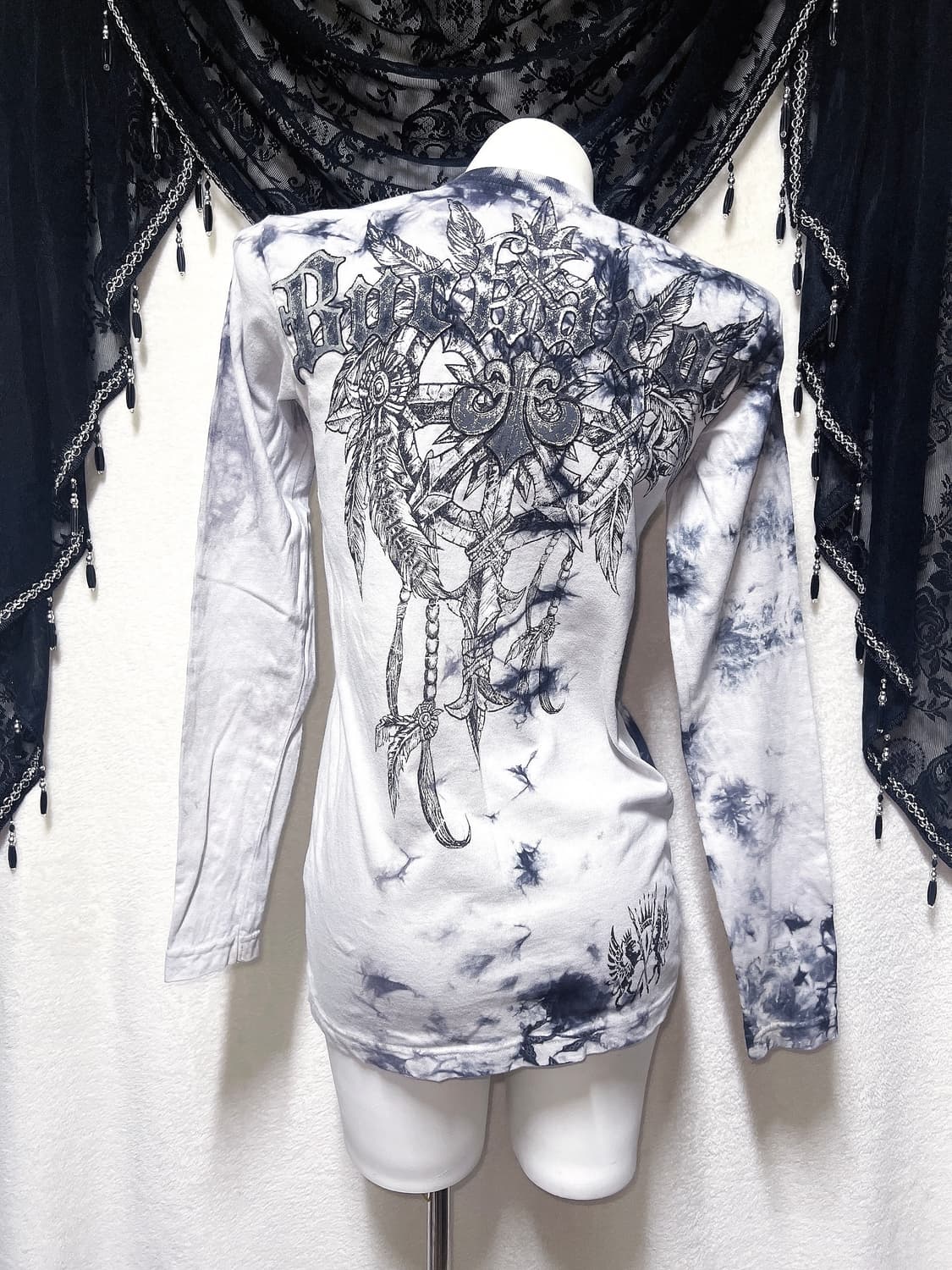 버커루 y2k 와투케 그런지 펑크 타이다이 3d 프린팅 롱슬리브 핀터 상품이미지6