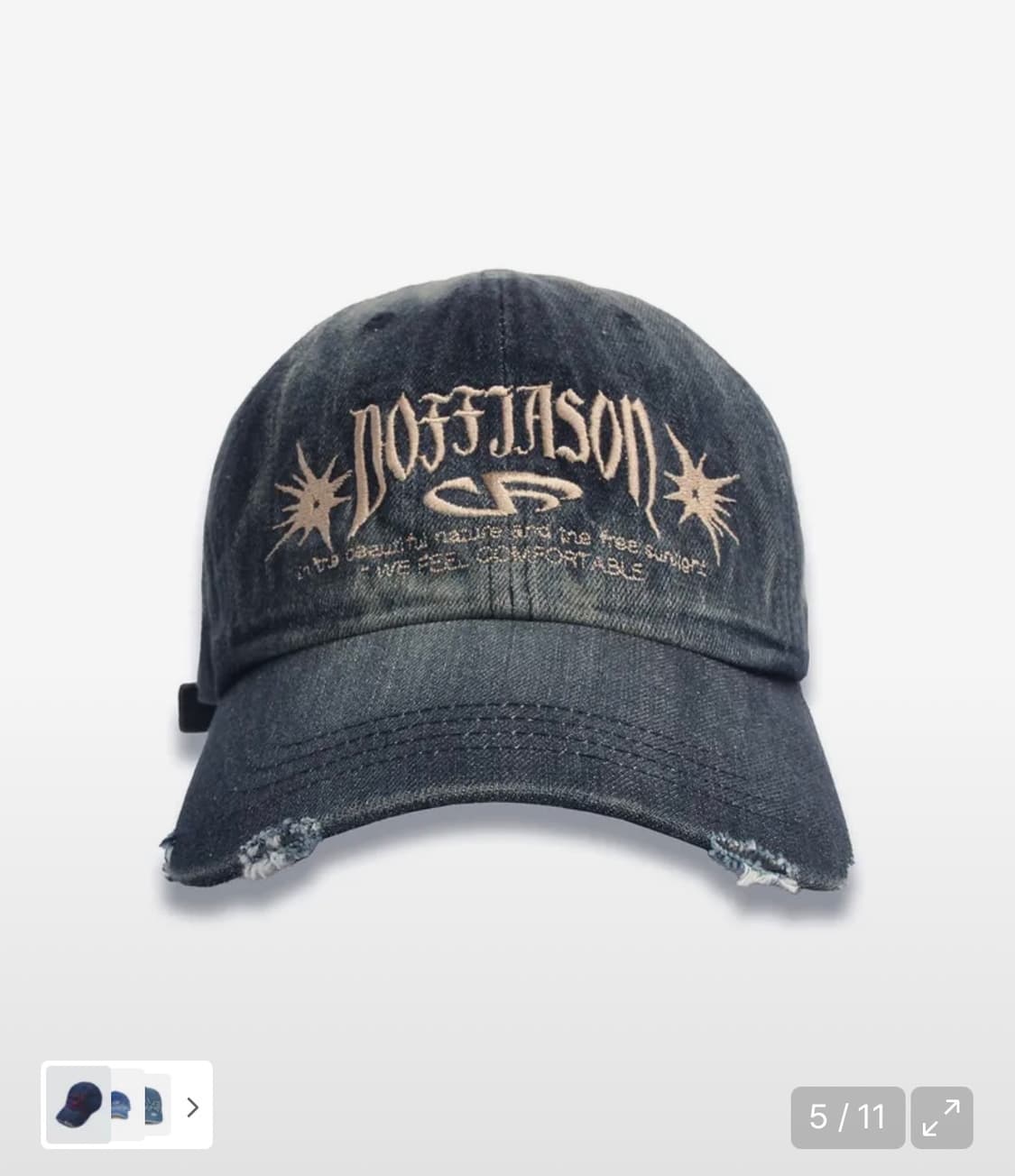 도프제이슨 빈티지 워시드 데님 볼캡 (인디고) 주앙옴므/밀로/어반드레스 상품이미지5