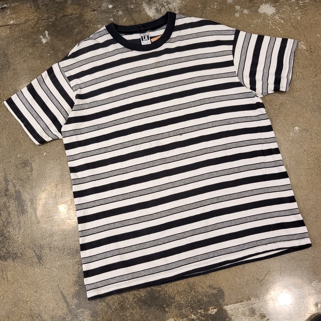 90s Made in USA 빈티지 스트라이프 단가라 링거티 링거반팔티 상품이미지2