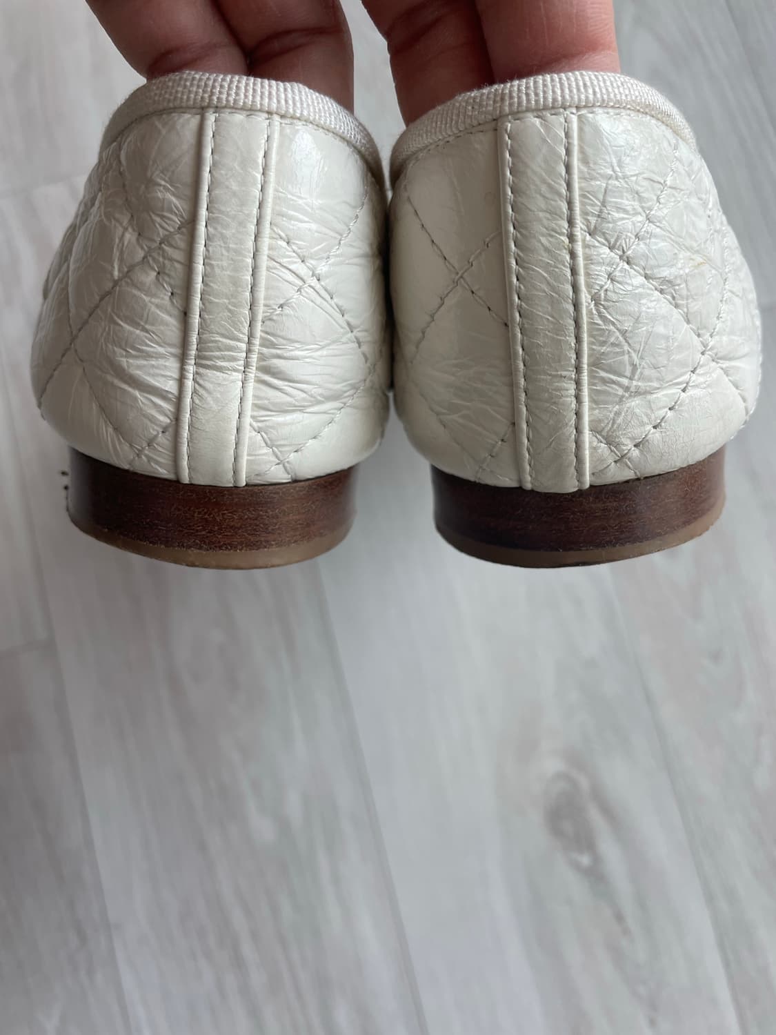 (정품)샤넬 퀼팅 발레리나 플랫슈즈 아이보리 36C 상품이미지6