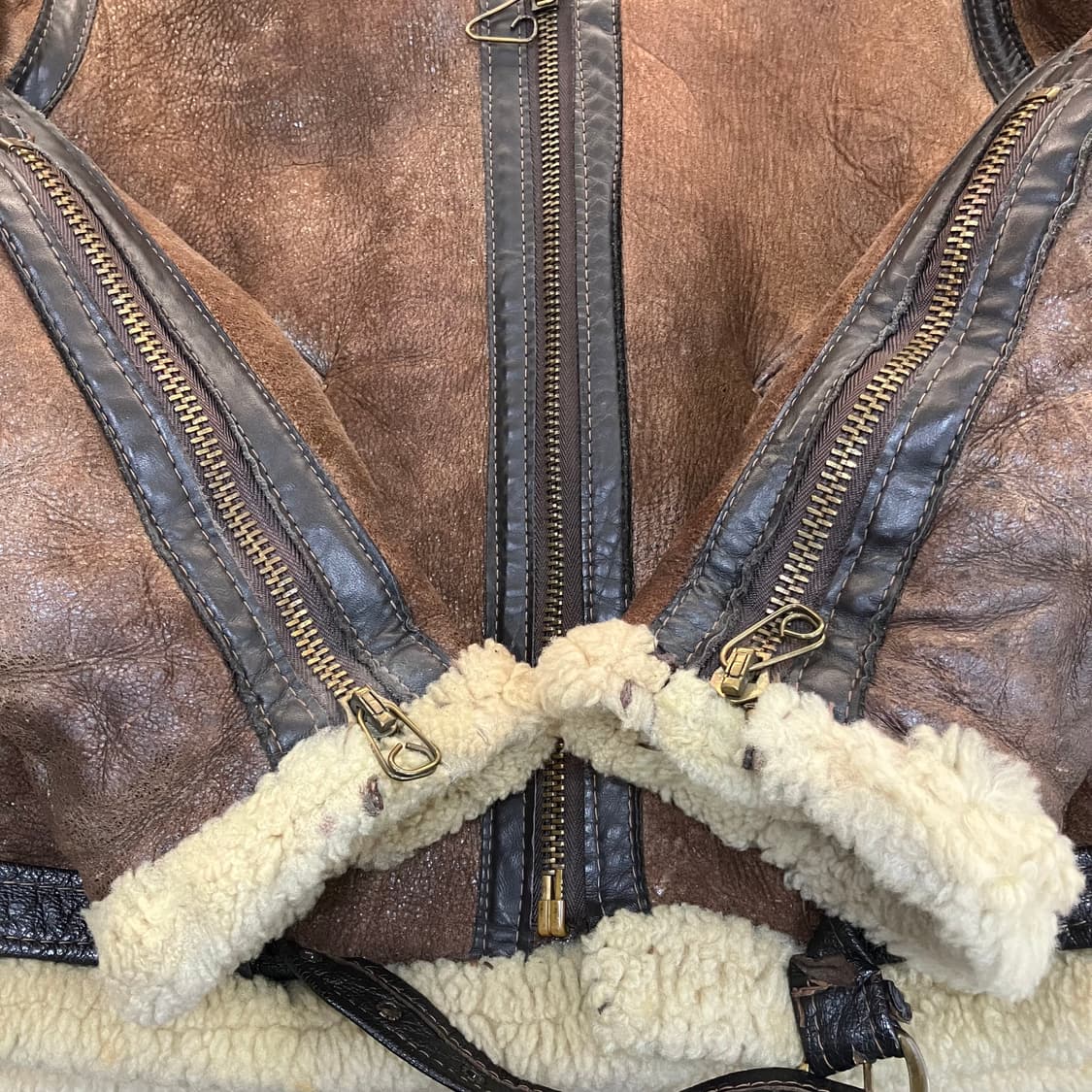 USA Schott bros 쇼트 B-3 브라운 무스탕 자켓 38 상품이미지5