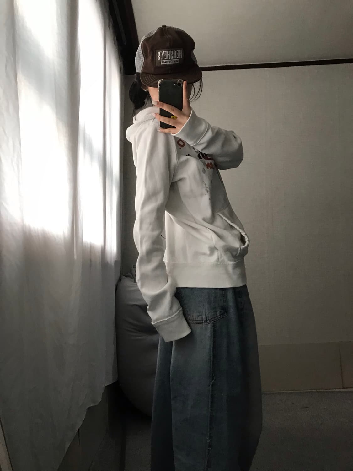 폴로 화이트 레터링 후드집업 상품이미지3