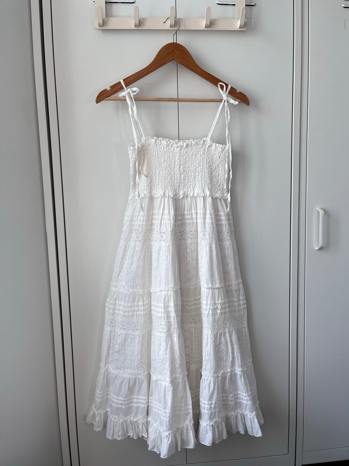 (Rare) Vintage 화이트 레이스 펀칭 패치 원피스  상품이미지4