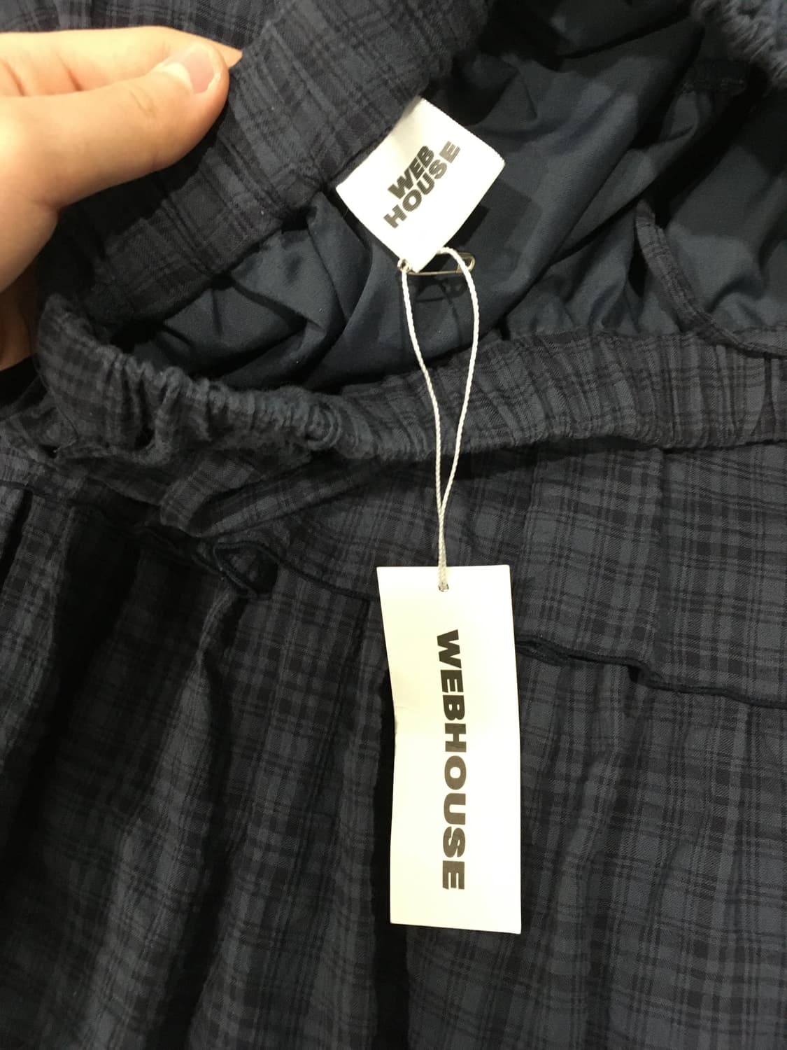 웹하우스 트위스터 체크 티어드 스커트 - 네이비 상품이미지4